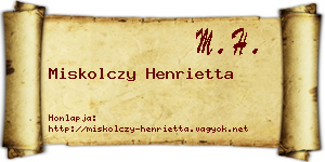 Miskolczy Henrietta névjegykártya