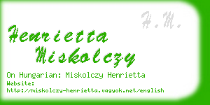 henrietta miskolczy business card